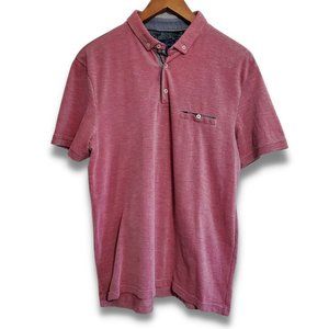 Steel & Jelly London Men's Large Salmon Colored Traditional fit Polo Shirt